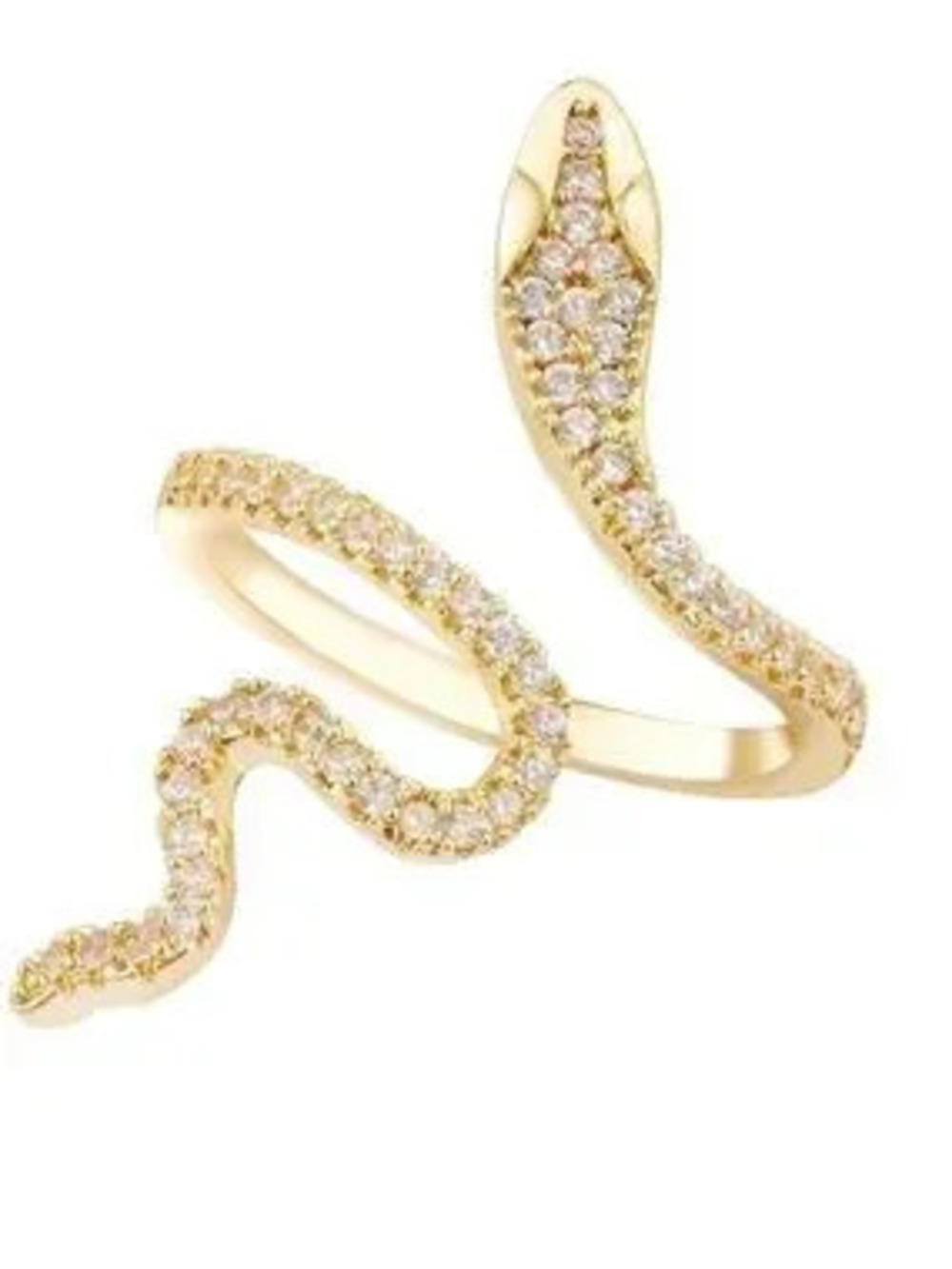 Gold Rhinestone Snake Ring - Picture 4 of 4